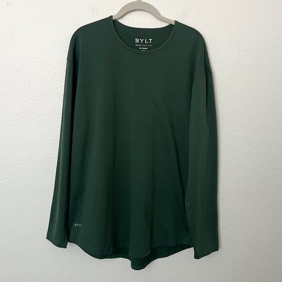 [BYLT] Green Drop Cut L/S Long Sleeve Signature Crew Neck T-Shirt Men's Size XL - Picture 2 of 11